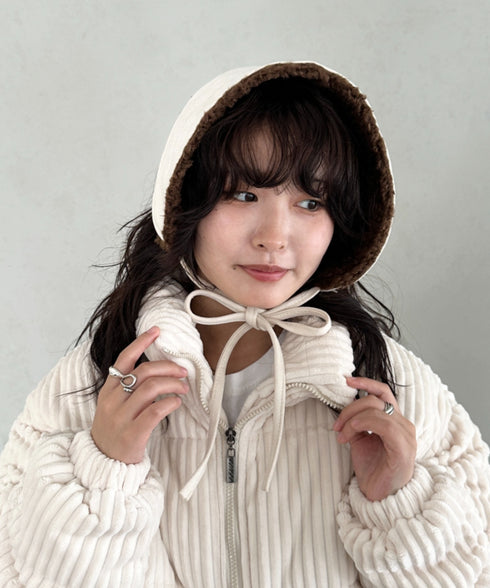 ボアスエード紐付きイヤーマフ/耳当て | CL6254018 | アイボリー