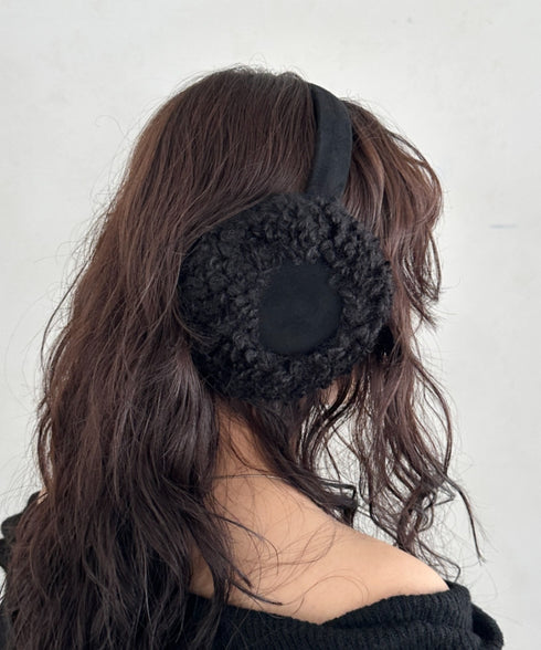 折りたたみボアムートンイヤーマフ | CL6254019 | ブラック