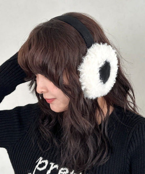 折りたたみボアムートンイヤーマフ | CL6254019 | ブラック系その他