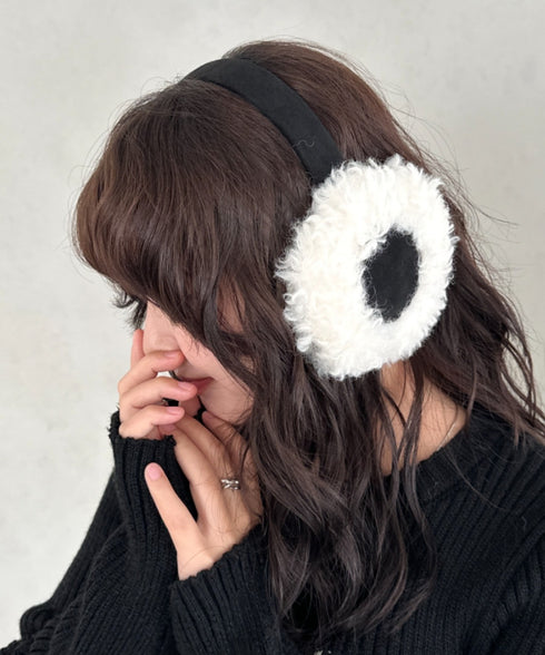 折りたたみボアムートンイヤーマフ | CL6254019 | ブラック系その他