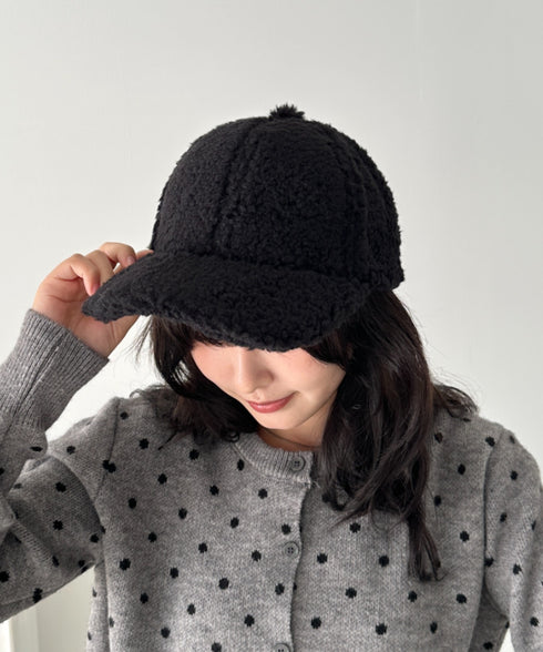 無地ボアキャップ | CL6254016 | ブラック