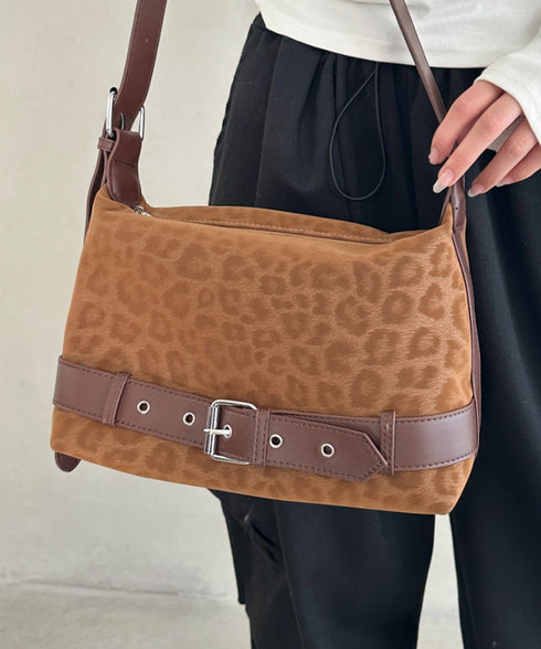 レオパードスクエアベルトショルダーバッグ | BA1256054 | キャメル