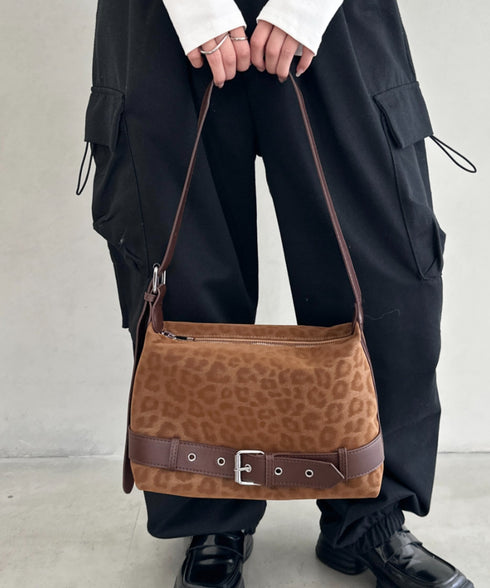 レオパードスクエアベルトショルダーバッグ | BA1256054 | キャメル