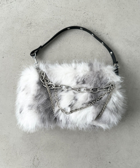 レオパードフェイクファーショルダーバッグ | BA1256055 | ブラック