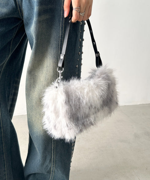 レオパードフェイクファーショルダーバッグ | BA1256055 | ブラック