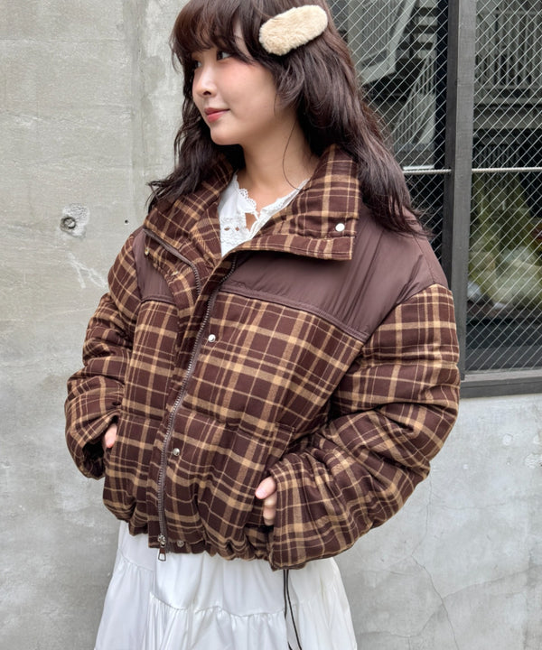 チェック切り替えダウンジャケット | SL2254038 | ブラウン