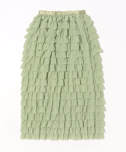 ドットフリフリボリュームロングスカート | SL2256126 | ライトグリーン