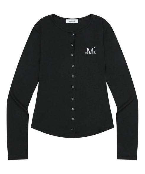 MUCENT(ムセント)/スリム フィット ラウンドネック カーディガン/ANZ SLIM FIT R-NECK CARDIGAN | AT2254056 | ブラック