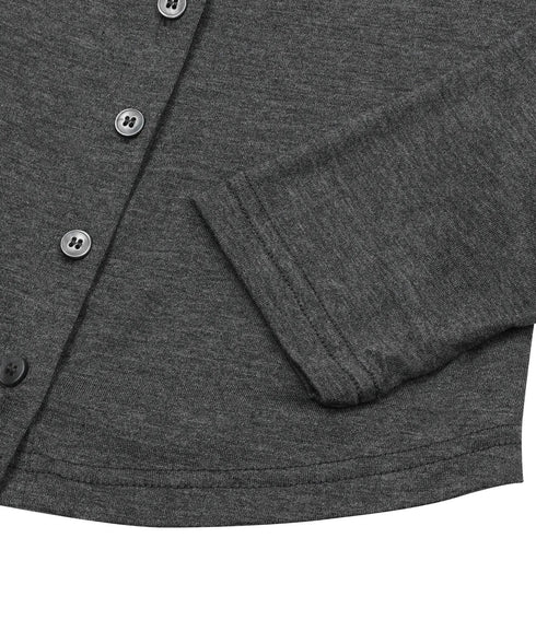 MUCENT(ムセント)/スリム フィット ラウンドネック カーディガン/ANZ SLIM FIT R-NECK CARDIGAN | AT2254056 | チャコールグレー