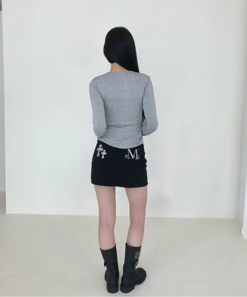 MUCENT(ムセント)/スリム フィット ラウンドネック カーディガン/ANZ SLIM FIT R-NECK CARDIGAN | AT2254056 | グレー