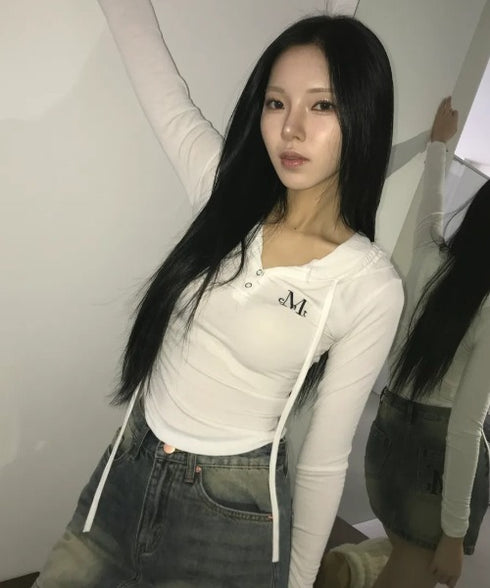 MUCENT(ムセント)/スナップボタン スリム フィット フード Tシャツ/RUEN SIGNATURE SLIM HOOD T | AT2254057 | ホワイト