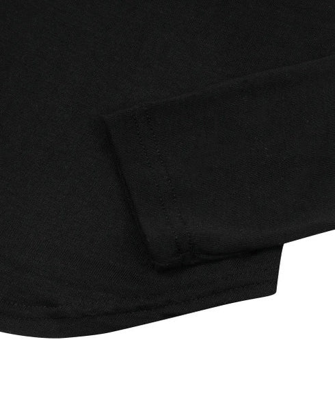 MUCENT(ムセント)/Uネック 裾ラウンド スナップボタン カットソー/HARING SIGNATURE LOGO SNAP BUTTON U NECK T | AT2254058 | ブラック