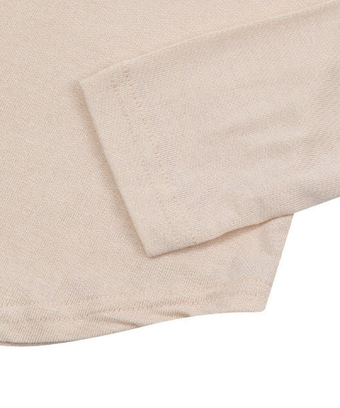 MUCENT(ムセント)/Uネック 裾ラウンド スナップボタン カットソー/HARING SIGNATURE LOGO SNAP BUTTON U NECK T | AT2254058 | ベージュ