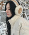 MUCENT(ムセント)/刺しゅう入り 折り畳み式 ムートン ファー イヤーマフ/BEAR FUR EARMUFF | AT6254059 | キャメル