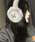 MUCENT(ムセント)/刺しゅう入り 折り畳み式 ムートン ファー イヤーマフ/BEAR FUR EARMUFF | AT6254059 | グレー