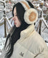MUCENT(ムセント)/刺しゅう入り 折り畳み式 ムートン ファー イヤーマフ/BEAR FUR EARMUFF | AT6254059 | キャメル