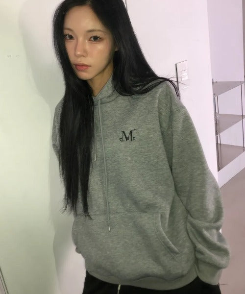MUCENT(ムセント)/ロゴ刺繍 ベーシック フーディ パーカー/SIGNATURE BASIC LOGO HOOD T | AT2254044 | グレー