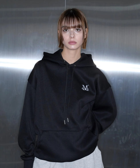 MUCENT(ムセント)/ロゴ刺繍 ベーシック フーディ パーカー/SIGNATURE BASIC LOGO HOOD T | AT2254044 | ブラック