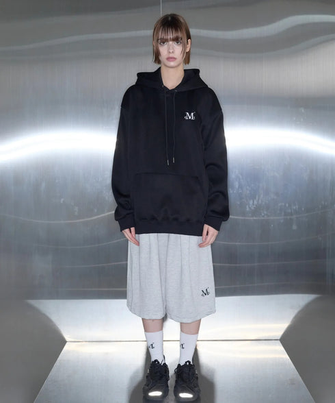 MUCENT(ムセント)/ロゴ刺繍 ベーシック フーディ パーカー/SIGNATURE BASIC LOGO HOOD T | AT2254044 | ブラック