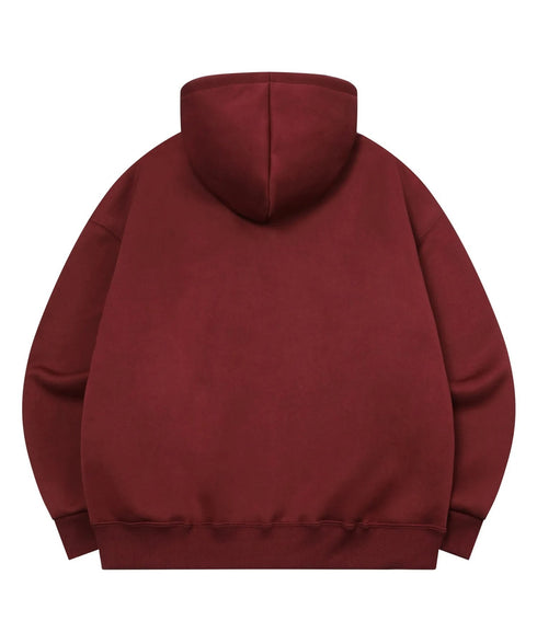 MUCENT(ムセント)/ロゴ刺繍 ベーシック フーディ パーカー/SIGNATURE BASIC LOGO HOOD T | AT2254044 | バーガンディー