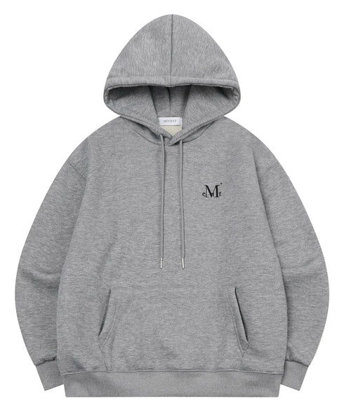 MUCENT(ムセント)/ロゴ刺繍 ベーシック フーディ パーカー/SIGNATURE BASIC LOGO HOOD T | AT2254044 | グレー