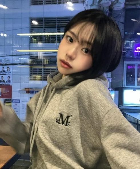 MUCENT(ムセント)/ロゴ刺繍 ベーシック フーディ パーカー/SIGNATURE BASIC LOGO HOOD T | AT2254044 | グレー