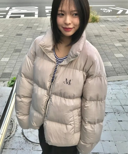 MUCENT(ムセント)/中綿 ジップアップ スタンドカラー ハイネック ダウンジャケット/Hep High Neck Signature Wellon Padding | AT2254047 | ベージュ