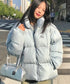 MUCENT(ムセント)/中綿 ジップアップ スタンドカラー ハイネック ダウンジャケット/Hep High Neck Signature Wellon Padding | AT2254047 | ライトブルー