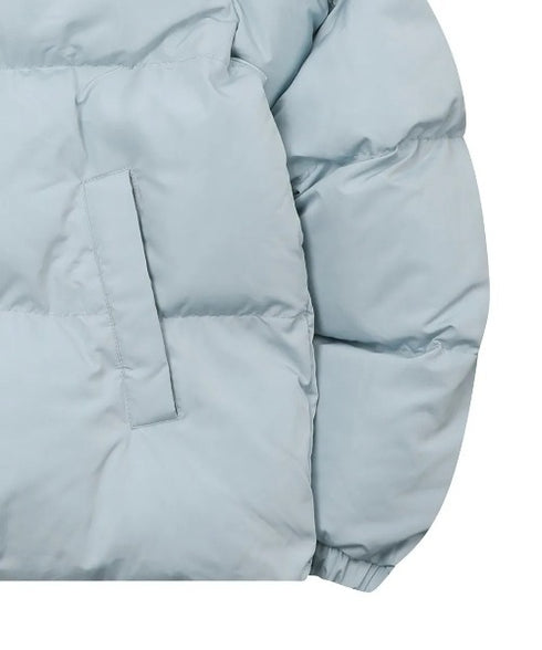 MUCENT(ムセント)/中綿 ジップアップ スタンドカラー ハイネック ダウンジャケット/Hep High Neck Signature Wellon Padding | AT2254047 | ライトブルー