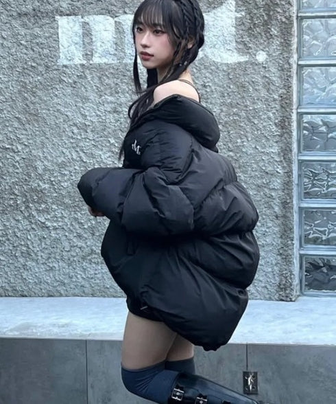 MUCENT(ムセント)/中綿 ジップアップ スタンドカラー ハイネック ダウンジャケット/Hep High Neck Signature Wellon Padding | AT2254047 | ブラック
