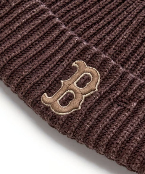 MLB KOREA(エムエルビーコリア)/ヴィンテージ ロゴ ダメージ ビーニー ニット帽/Vintage basic mid beanie | AT5254049 | ブラウン