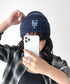 MLB KOREA(エムエルビーコリア)/ヴィンテージ ロゴ ダメージ ビーニー ニット帽/Vintage basic mid beanie | AT5254049 | ネイビー