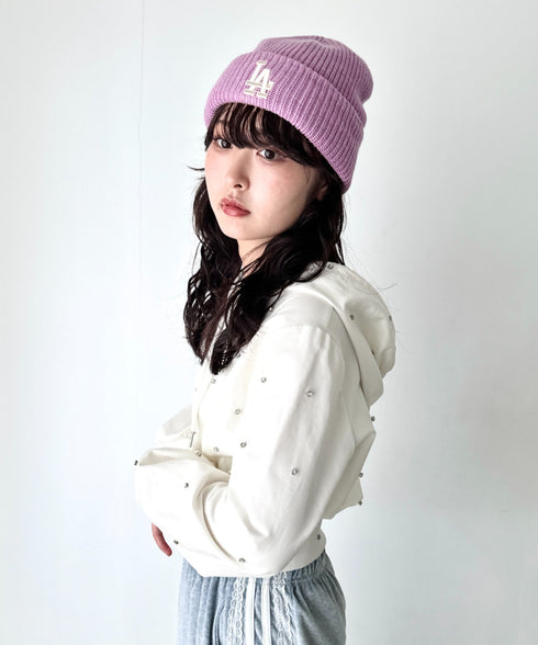 MLB KOREA(エムエルビーコリア)/ロゴ刺繍ビーニー ニット帽/New jelly mid-binnie | AT5254050 | ピンク