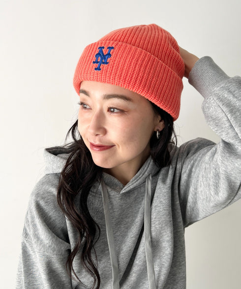 MLB KOREA(エムエルビーコリア)/ロゴ刺繍ビーニー ニット帽/New jelly mid-binnie | AT5254050 | オレンジ