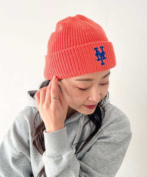 MLB KOREA(エムエルビーコリア)/ロゴ刺繍ビーニー ニット帽/New jelly mid-binnie | AT5254050 | オレンジ
