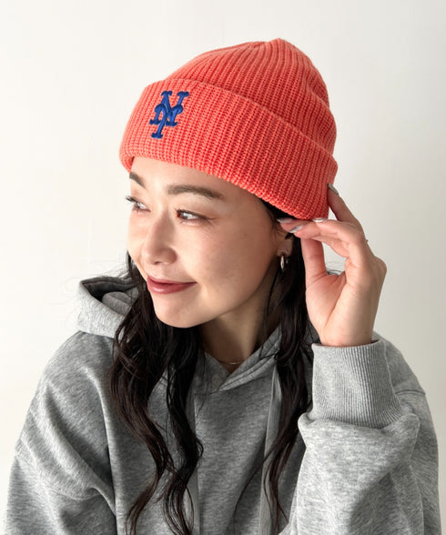 MLB KOREA(エムエルビーコリア)/ロゴ刺繍ビーニー ニット帽/New jelly mid-binnie | AT5254050 | オレンジ