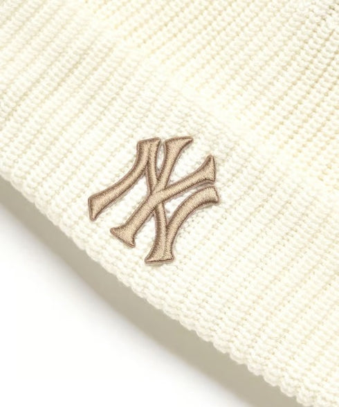 MLB KOREA(エムエルビーコリア)/ロゴ刺繍ビーニー ニット帽/New jelly mid-binnie | AT5254050 | クリーム
