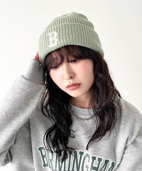 MLB KOREA(エムエルビーコリア)/ロゴ刺繍ビーニー ニット帽/New jelly mid-binnie | AT5254050 | グリーン
