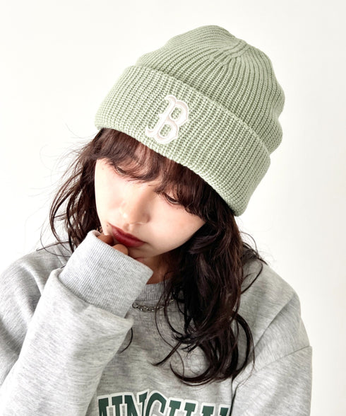 MLB KOREA(エムエルビーコリア)/ロゴ刺繍ビーニー ニット帽/New jelly mid-binnie | AT5254050 | グリーン