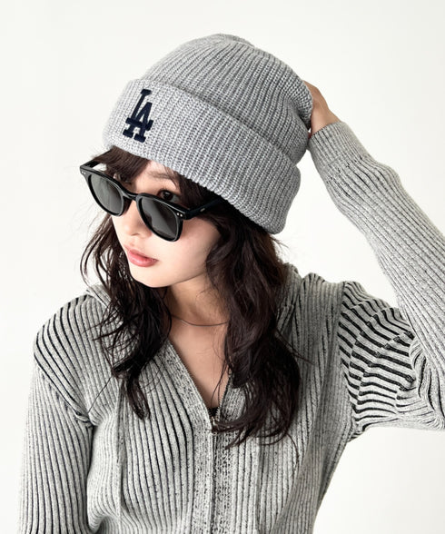 MLB KOREA(エムエルビーコリア)/ロゴ刺繍ビーニー ニット帽/New jelly mid-binnie | AT5254050 | グレー