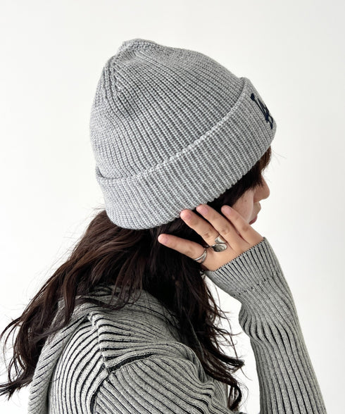 MLB KOREA(エムエルビーコリア)/ロゴ刺繍ビーニー ニット帽/New jelly mid-binnie | AT5254050 | グレー