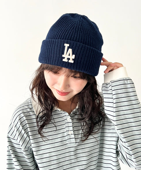 MLB KOREA(エムエルビーコリア)/ロゴ刺繍ビーニー ニット帽/New jelly mid-binnie | AT5254050 | ネイビー