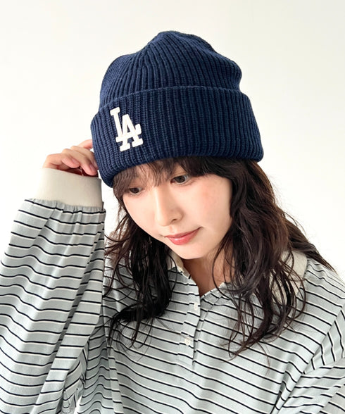 MLB KOREA(エムエルビーコリア)/ロゴ刺繍ビーニー ニット帽/New jelly mid-binnie | AT5254050 | ネイビー