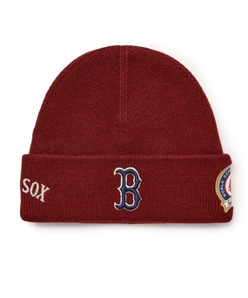 MLB KOREA(エムエルビーコリア)/ロゴパッチ ワッペン ビーニー ニット帽/Patch beanie | AT5254051 | ワインレッド