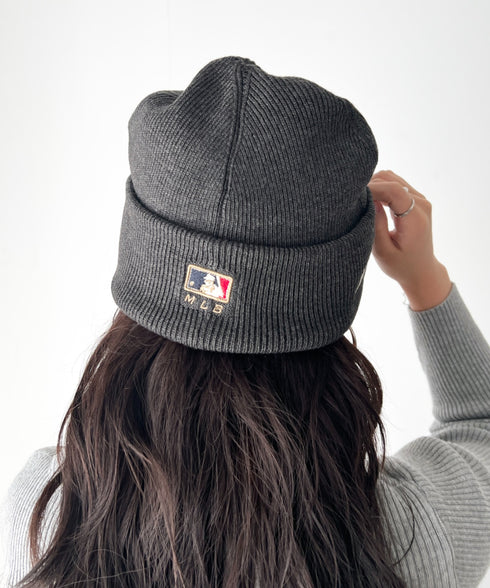 MLB KOREA(エムエルビーコリア)/ロゴパッチ ワッペン ビーニー ニット帽/Patch beanie | AT5254051 | チャコールグレー