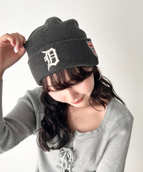 MLB KOREA(エムエルビーコリア)/ロゴパッチ ワッペン ビーニー ニット帽/Patch beanie | AT5254051 | チャコールグレー