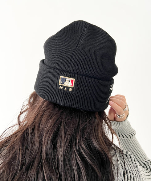 MLB KOREA(エムエルビーコリア)/ロゴパッチ ワッペン ビーニー ニット帽/Patch beanie | AT5254051 | ブラック