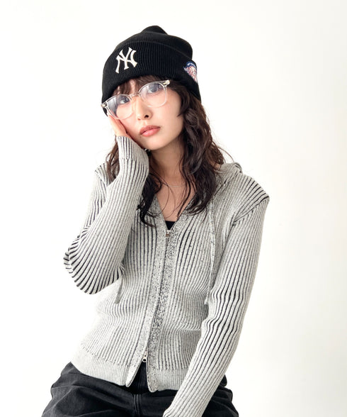 MLB KOREA(エムエルビーコリア)/ロゴパッチ ワッペン ビーニー ニット帽/Patch beanie | AT5254051 | ブラック