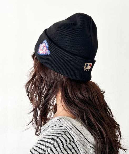 MLB KOREA(エムエルビーコリア)/ロゴパッチ ワッペン ビーニー ニット帽/Patch beanie | AT5254051 | ブラック