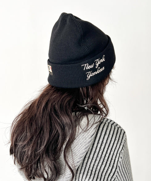 MLB KOREA(エムエルビーコリア)/ロゴパッチ ワッペン ビーニー ニット帽/Patch beanie | AT5254051 | ブラック
